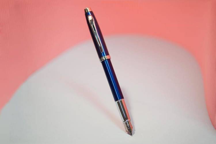 9339 Sheaffer fountain pen collection 100, blue, chrome finish