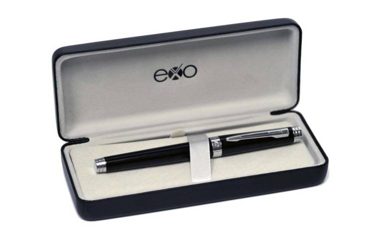 EXO Sagitta fountain pen, black, chrome finish