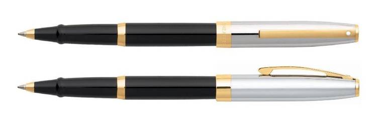 9475 Pióro kulkowe Sheaffer kolekcja Sagaris, czarne/chrom, wykończenia w kolorze złotym